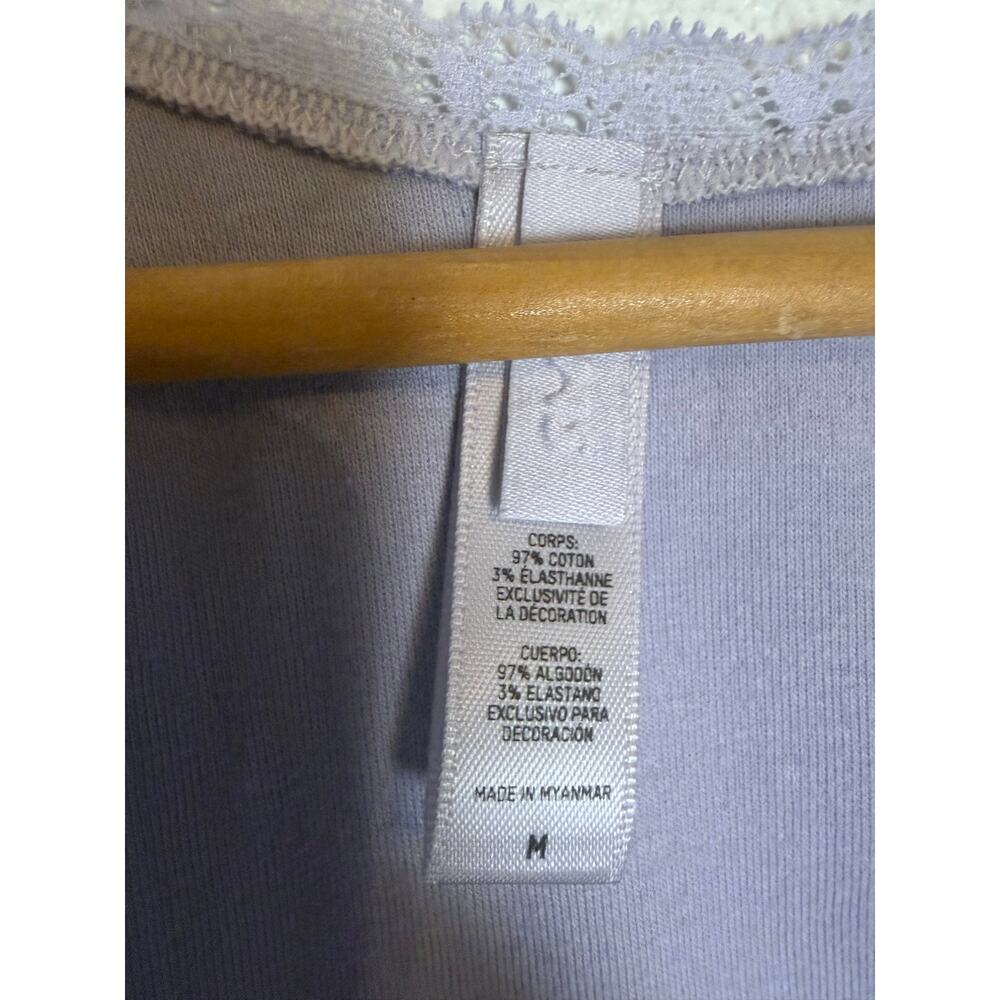 Skims Lavender Purple Lace Pointelle Cotton Scoop Neck Lounge Tank Top Size M - Picture 6 of 6